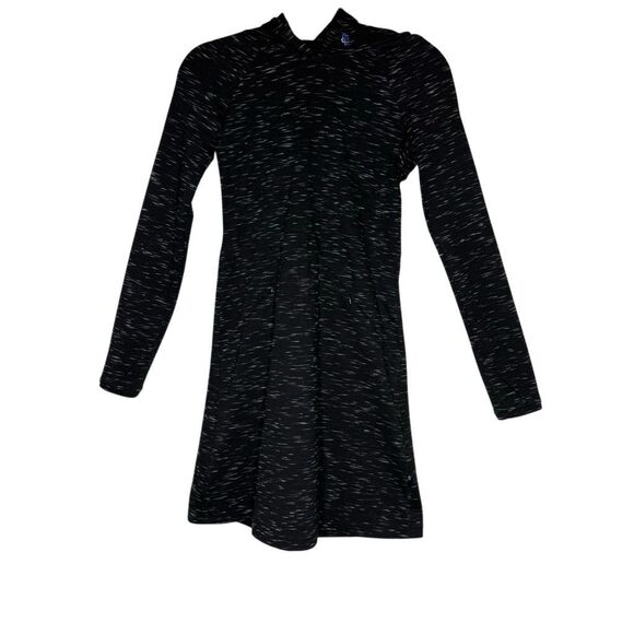 Betabrand Red Eye Travel Dress Black & White Space Dye Knit Hooded Size XS - Picture 2 of 16
